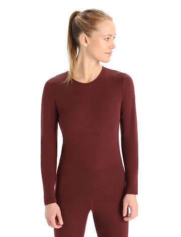 Base Layers Icebreaker Merino 175 Everyday Long Sleeve Crewe Thermal Top Damskie Czerwone | PL 1037LISH